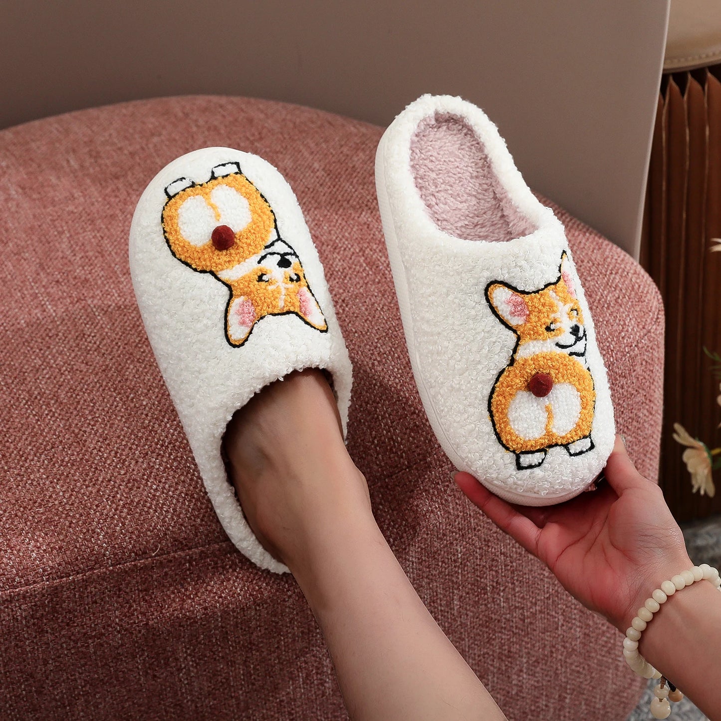 Fluffy Paw – Hundepantoffeln Weiß