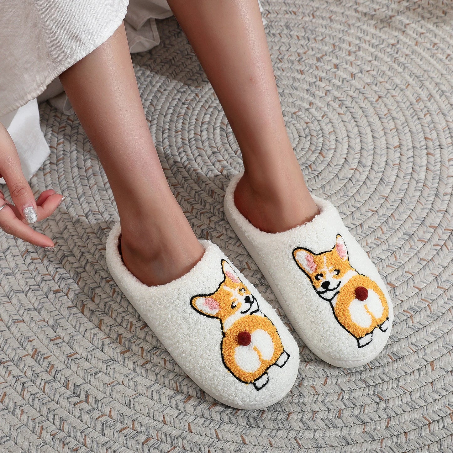 Fluffy Paw – Hundepantoffeln Weiß