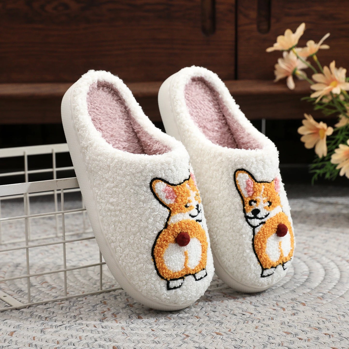 Fluffy Paw – Hundepantoffeln Weiß